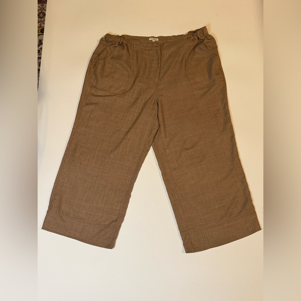 Max Studio Tan Linen-look Pants
